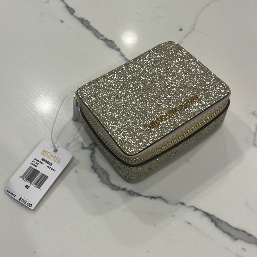 Glittery MK Travel Pill Holder - Pure Gold (NWT)